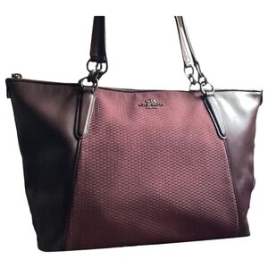 Coach Burgundy Leather Tote Bag